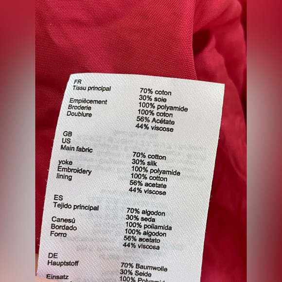 Maje Red Dress Roucoul Lace Heart embroidered Mini ruffle sleeve size 2 - Picture 7 of 11